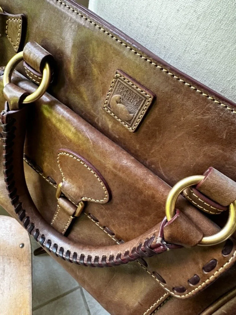 Dooney & Bourke Florentine Leather Satchel Purse, Brown